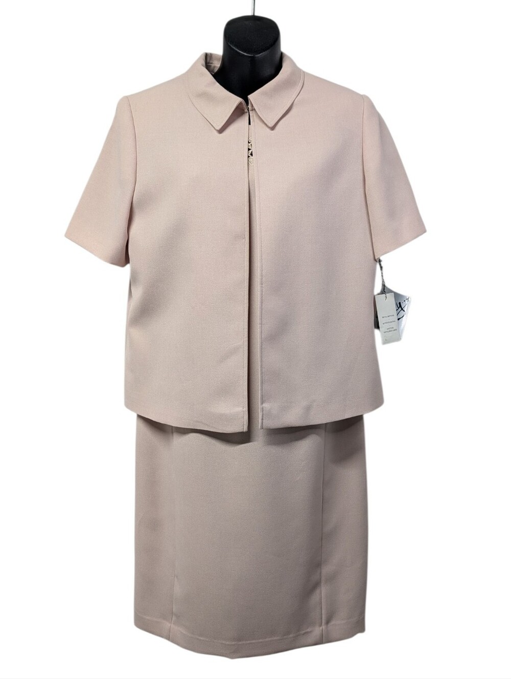 Emily Womens Rose 2 Piece Formal Dress + Short Sleeve Jacket Set Sz 10 NWT vtg